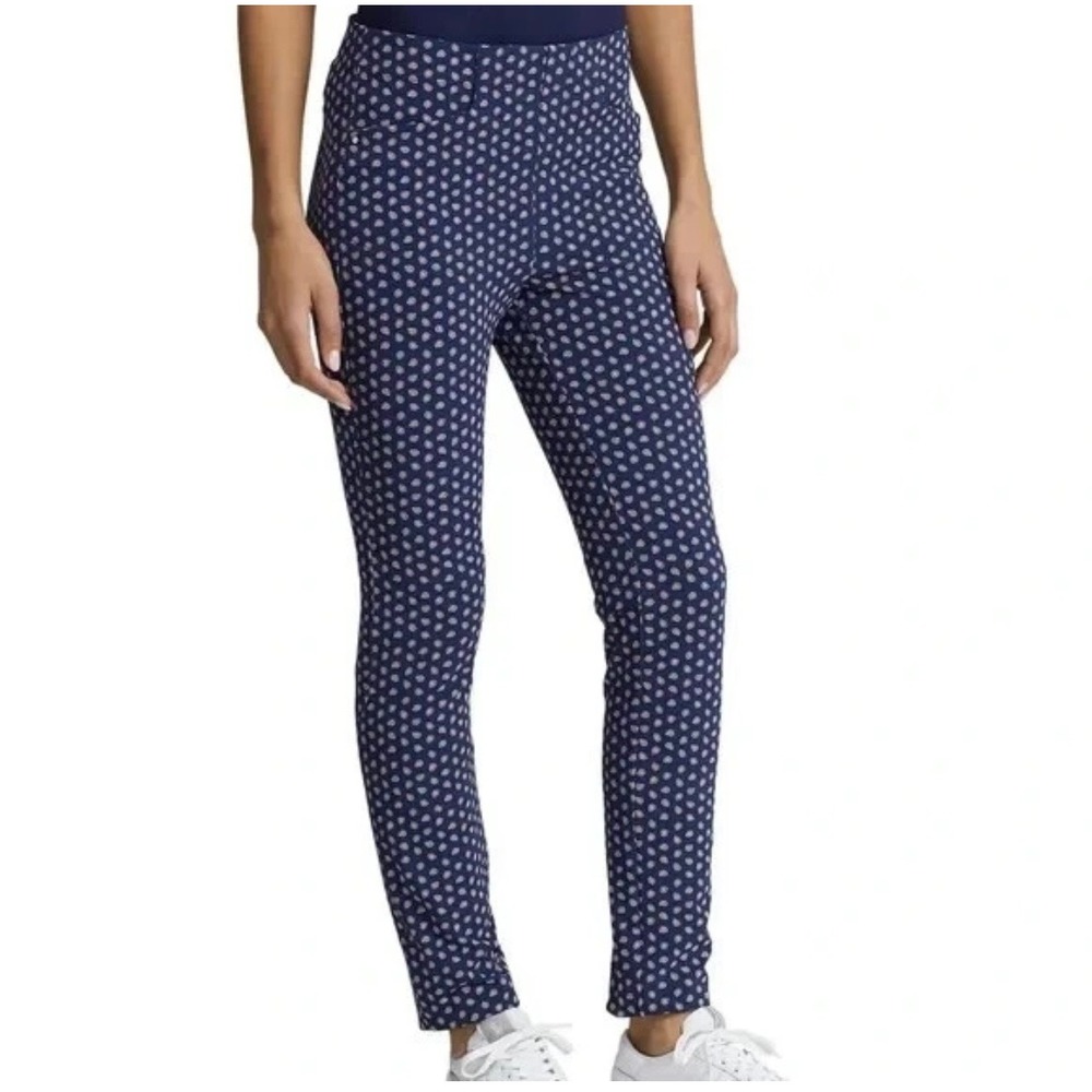 RLX Ralph Lauren Women Eagle Stretch Slim Floral Print Navy Golf Pants Size 2 - Picture 1 of 8
